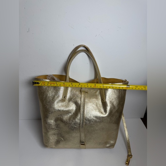 Tiffany & Co. Reversible Tote Bag Metallic Gold Leather/Mustard Suede - Picture 4 of 16